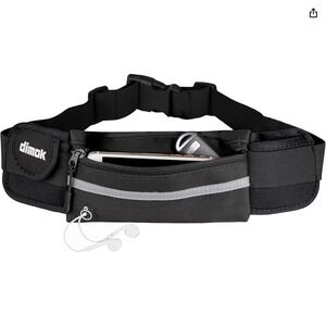 Dimok Black Running Belt Fanny Pack Water Resistant Phone Holder